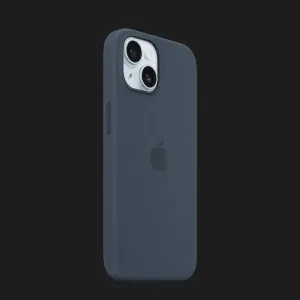 Оригинальный чехол Apple Silicone Case with MagSafe для iPhone 15 (Storm Blue) (MT0N3) в Луцке