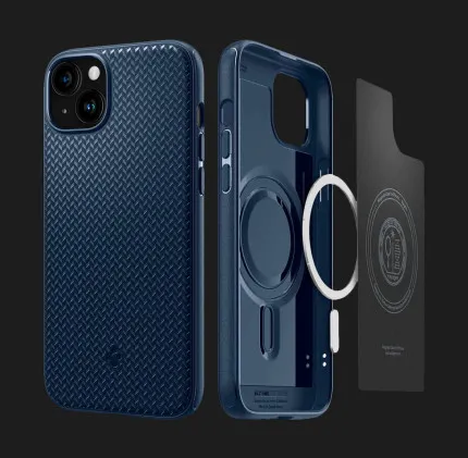 Чехол Spigen Mag Armor MagSafe для iPhone 15 (Navy Blue)