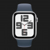 Apple Watch SE 2 44mm Silver Aluminum Case with Storm Blue Sport Band (M/L) (MREE3) 2023