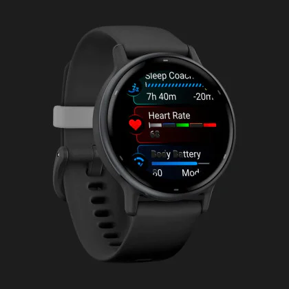 Garmin Vivoactive 5 Slate Aluminum Bezel with Black Case and Silicone Band в Дубно