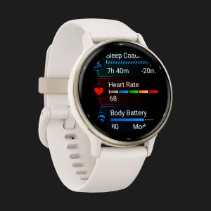 Garmin Vivoactive 5 Cream Gold Aluminum Bezel with Ivory Case and Silicone Band в Бердичеві
