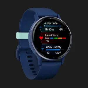 Garmin Vivoactive 5 Metallic Navy Aluminum Bezel with Navy Case and Silicone Band в Бердичеві