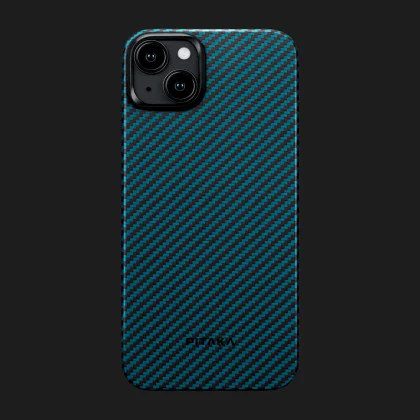 Чохол Pitaka MagEZ Case 4 для iPhone 15 Plus (Black/Blue Twill) в Вінниці