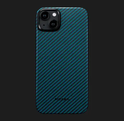 Чехол Pitaka MagEZ Case 4 для iPhone 15 Plus (Black/Blue Twill)