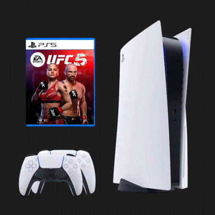 Ігрова приставка Sony PlayStation 5 (BluRay) + UFC 5 + Dualsense (White)