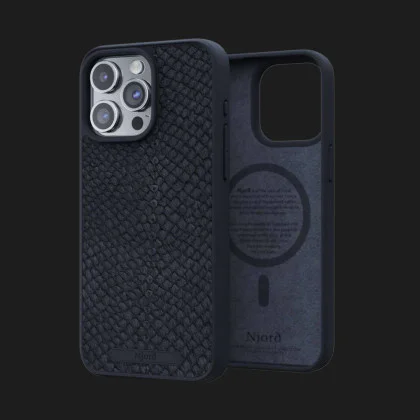 Чохол Elements Njord Salmon Leather MagSafe Case для iPhone 15 Pro (Black)