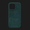Чехол Elements Njord Salmon Leather MagSafe Case для iPhone 15 Pro (Dark Green)
