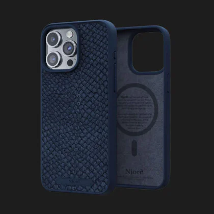 Чохол Elements Njord Salmon Leather MagSafe Case для iPhone 15 Pro (Petrol Blue)