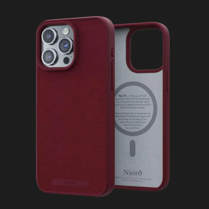 Чохол Elements Njord Suede MagSafe Case для iPhone 15 Pro (Crimson Red)