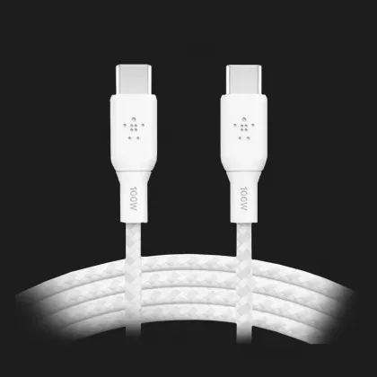Кабель Belkin Braided USB-C 100W 2m (White) в Новом Роздоле
