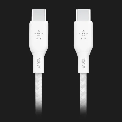 Кабель Belkin Braided USB-C 100W 2m (White) в Києві