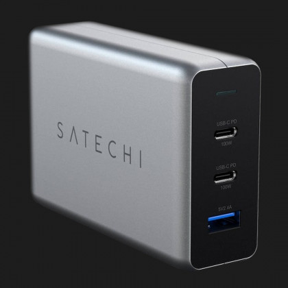 Зарядний пристрій Satechi 100W USB-C PD Compact GaN (Space Gray) (ST-TC100GM-EU)