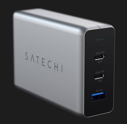 Зарядний пристрій Satechi 100W USB-C PD Compact GaN (Space Gray) (ST-TC100GM-EU)