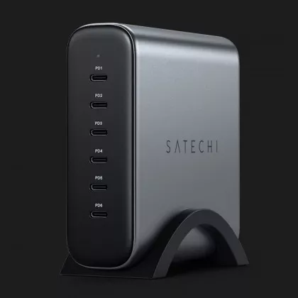 Зарядний пристрій Satechi 200W USB-C 6-Port PD GaN (Space Gray) (ST-C200GM-EU) в Хусті