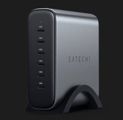 Зарядний пристрій Satechi 200W USB-C 6-Port PD GaN (Space Gray) (ST-C200GM-EU)