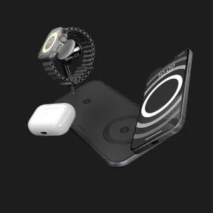 Беспроводная зарядка Zens Dual + Watch Aluminium Wireless Charger (Black) (ZEDC05BM/00)