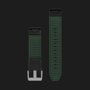 Ремінець Garmin 22mm QuickFit Leather/FKM Hybrid Strap, Black/Green (010-13225-09)