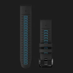 Ремінець Garmin 22mm QuickFit Black/Cirrus Blue Silicone (010-13280-05)