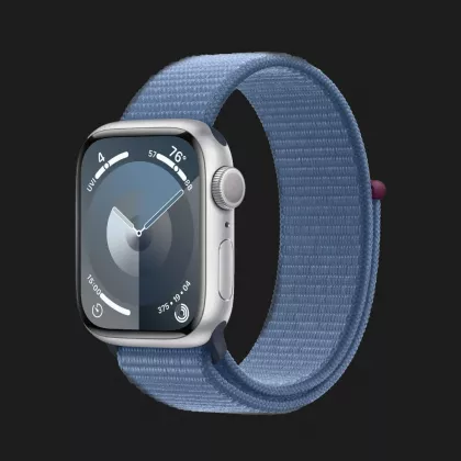 Apple Watch Series 9 GPS 41mm Silver Aluminum Case with Winter Blue Sport Loop (MR923) в Киеве