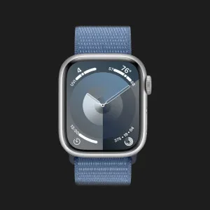 Apple Watch Series 9 GPS 41mm Silver Aluminum Case with Winter Blue Sport Loop (MR923)