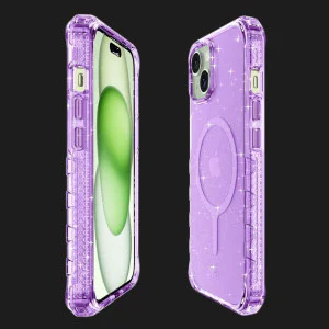 Чохол iTSkins HYBRID R Spark with MagSafe для iPhone 15 (Light Purple) в Сваляві