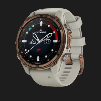 Garmin Descent Mk3i 43mm Bronze PVD Titanium with French Gray Silicone Band в Берегові