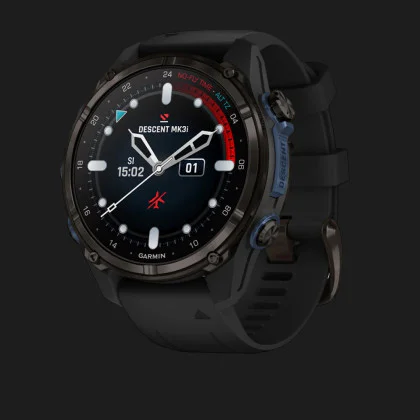 Garmin Descent Mk3i 43mm Carbon Gray DLC Titanium with Black Silicone Band в Новому Роздолі