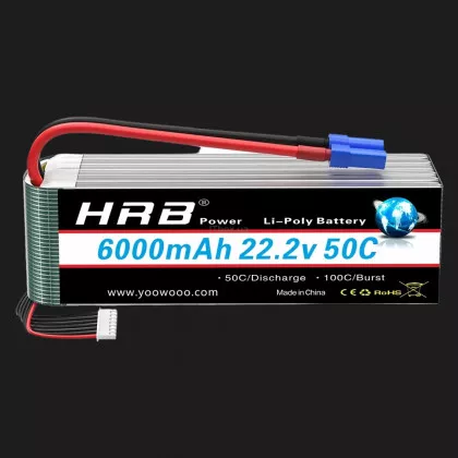 Батарея Lipo 6s 22.2V 6000mAh 50C Battery XT60 Plug