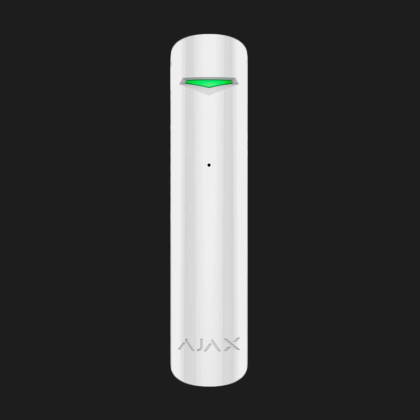 Датчик розбиття скла Ajax GlassProtect бездротовий, Jeweller (White) в Хусті