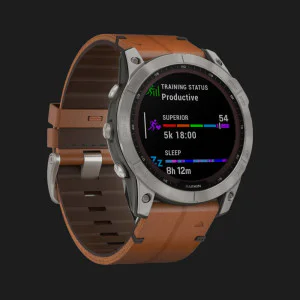 Garmin Fenix 7X Sapphire Solar Titanium with Chestnut Leather Band в Бродах