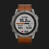 Garmin Fenix 7X Sapphire Solar Titanium with Chestnut Leather Band