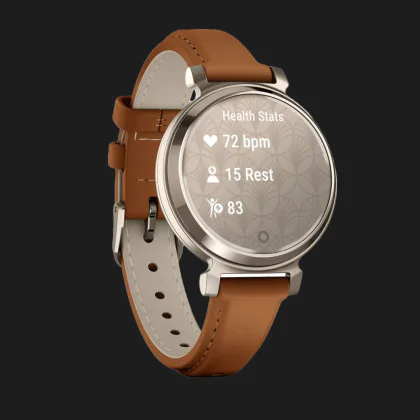 Garmin Lily 2 Classic Cream Gold with Tan Leather Band