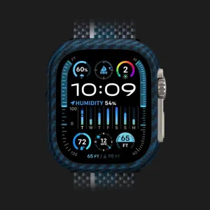 Чехол Pitaka Air Case для Apple Watch 45mm (Black/Blue Twill) в Сваляве