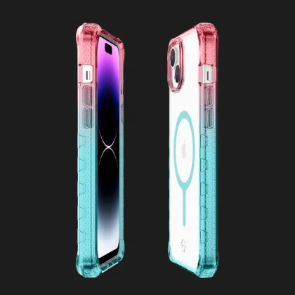Чохол iTSkins SUPREME R Prism with MagSafe для iPhone 15 (Light Pink/Light Blue) в Броварах