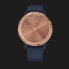 Garmin Vivomove 3S Rose Gold Stainless Steel Bezel with Navy Case and Silicone Band