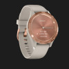 Garmin Vivomove 3S Rose Gold Stainless Steel Bezel with Light Sand Case and Silicone Band