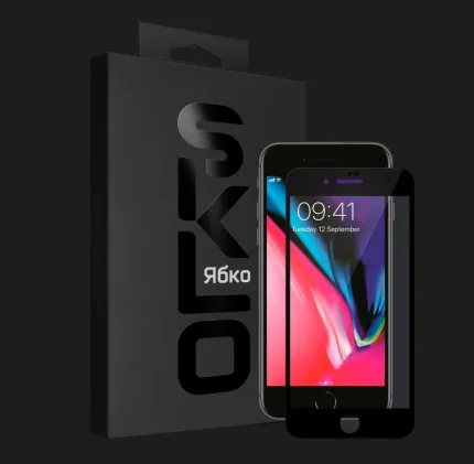 Защитное стекло SKLO HD 2.5D FullCover для iPhone 7 / 8 / SE (Black)