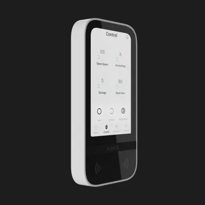 Клавіатура Ajax KeyPad TouchScreen з сенсорним дисплеєм (White) в Одесі