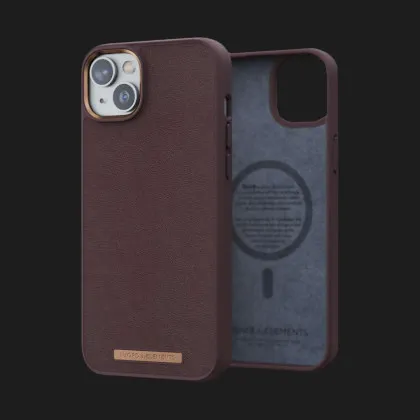Чохол Elements Njord Genuine Leather MagSafe для iPhone 14 Pro/13 Pro (Dark Brown) в Ковелі