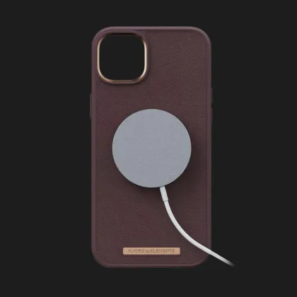 Чохол Elements Njord Genuine Leather MagSafe для iPhone 14 Pro/13 Pro (Dark Brown) в Ковелі
