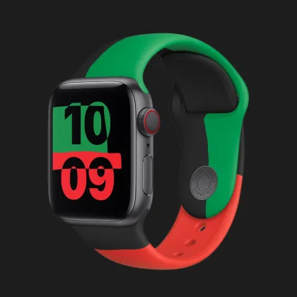 Ремінець Apple Sport Band для Apple Watch 38/40/41/42mm Sport Band (Black Unity) S\M (MW4U3) в Дніпрі