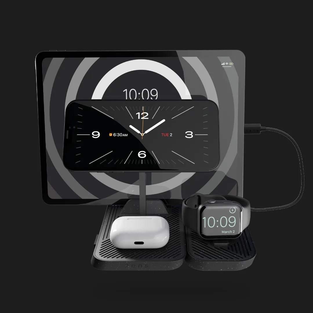 Безпровідна зарядка Zens 4-in-1 Modular Wireless Charger with iPad Charging Stand (ZEAPM03/00) (Black)