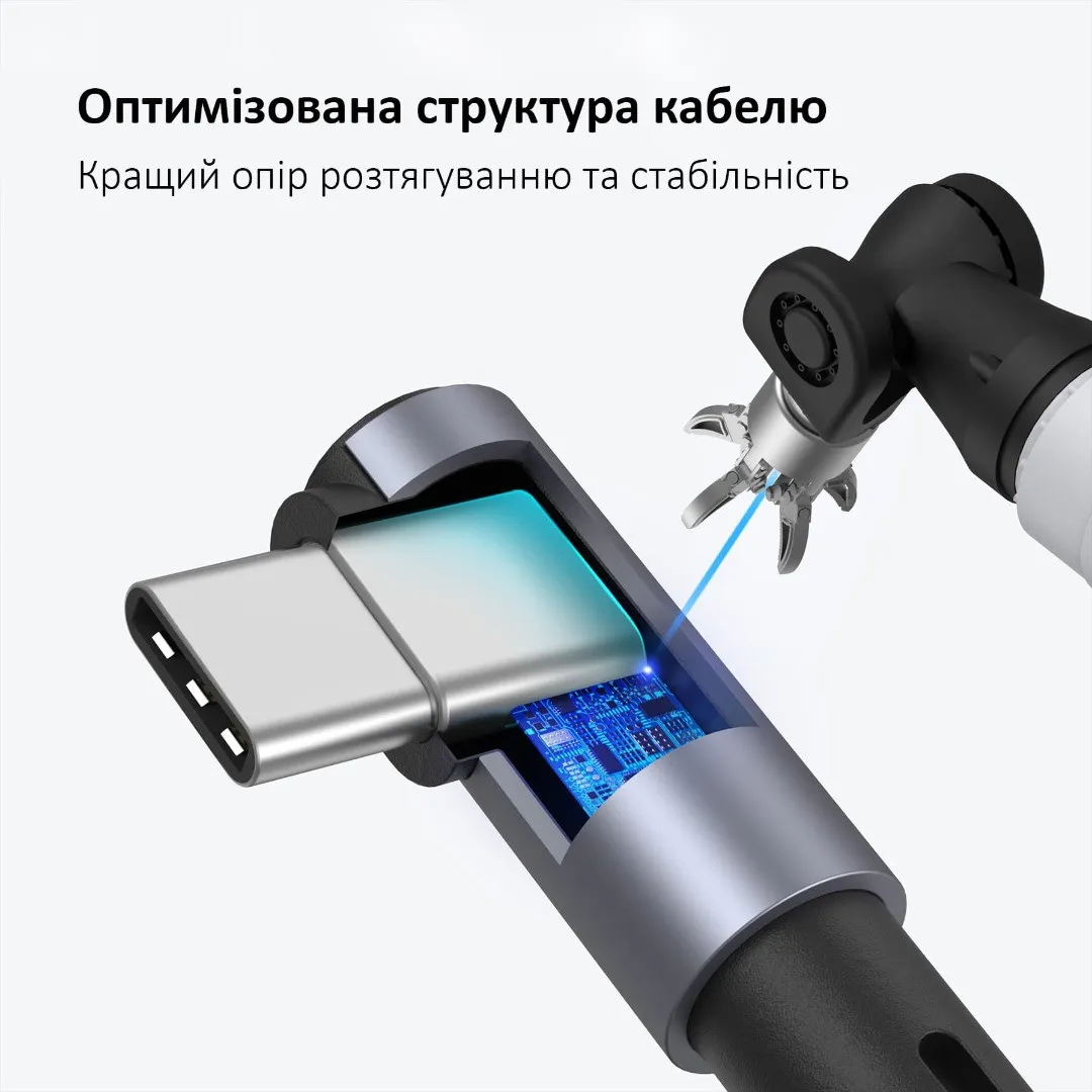 Кабель KIWI USB-A to USB-C with clips для Oculus Quest 3 (Black)