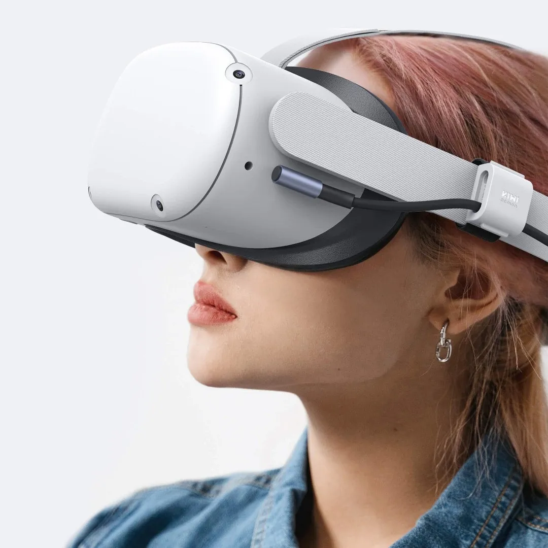 Кабель KIWI USB-A to USB-C with clips для Oculus Quest 3 (Black)