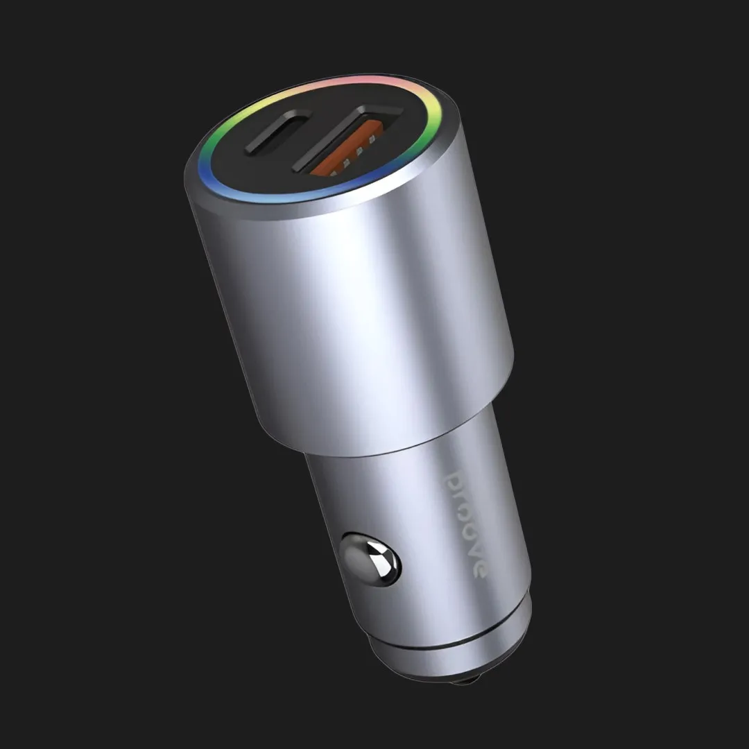 Автомобильное зарядное устройство Proove Double Energy Plus 53W (USB + Type-C) (Gray)