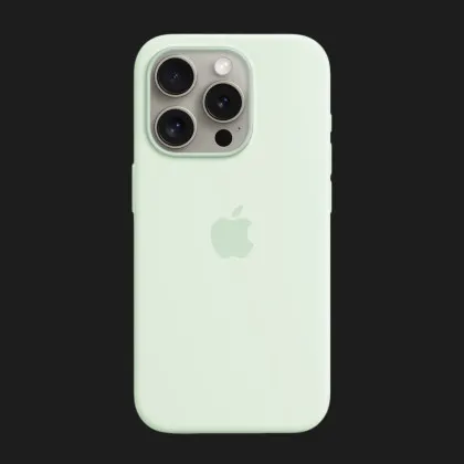 Оригинальный чехол Apple Silicone Case with MagSafe для iPhone 15 Pro (Soft Mint) (MWNL3) в Ровно