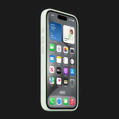 Оригинальный чехол Apple Silicone Case with MagSafe для iPhone 15 Pro (Soft Mint) (MWNL3) в Ровно
