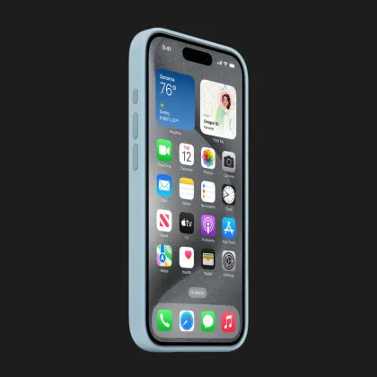 Оригинальный чехол Apple Silicone Case with MagSafe для iPhone 15 Pro (Light Blue) (MWNM3) в Ровно