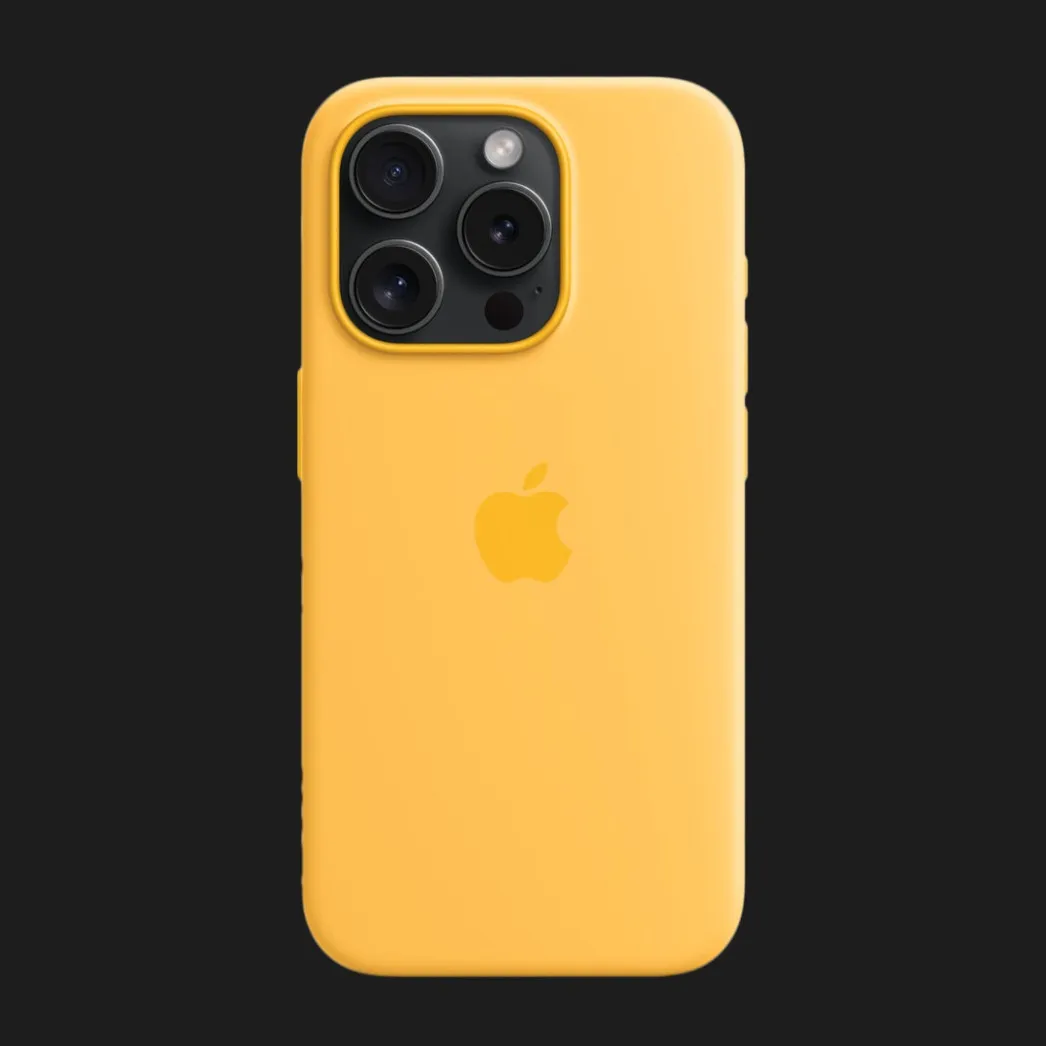 Оригинальный чехол Apple Silicone Case with MagSafe для iPhone 15 Pro (Sunshine) (MWNK3)