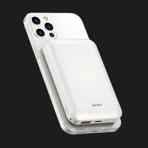 Портативний акумулятор Power Bank Wiwu Snap Cube 10000mAh MagSafe Wireless + Stand (White) в Хмельницькому